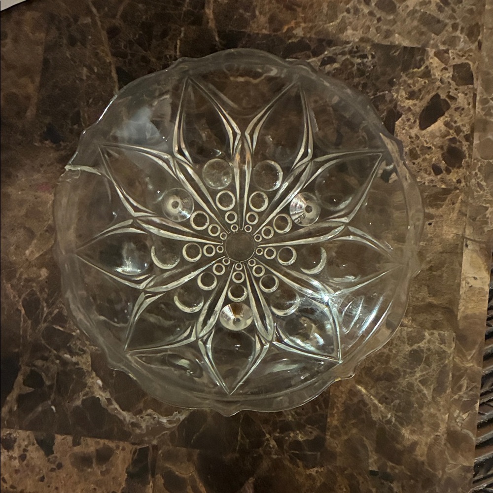Elegant Clear Glass Decorative Bowl - Picture 2 of 4